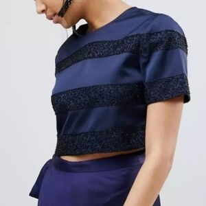 Keepsake‎ Northern Lights Beaded Crop Top Small NWT